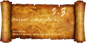 Veiser Zakariás névjegykártya